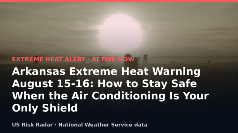 Arkansas Extreme Heat Warning August 15-16: How to Stay Safe When the Air Conditioning Is Your Only Shield 5 alert extreme heat warning ar 2026 08 16