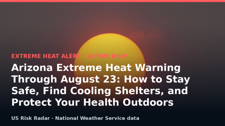 Arizona Extreme Heat Warning Through August 23: How to Stay Safe, Find Cooling Shelters, and Protect Your Health Outdoors 4 alert extreme heat warning az 2026 08 20