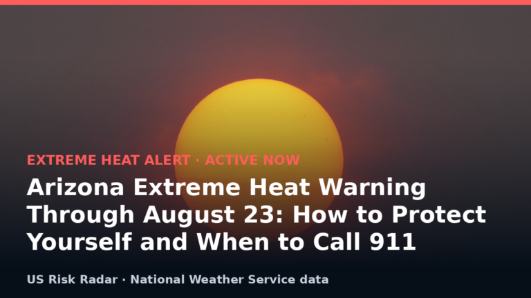 Arizona Extreme Heat Warning Through August 23: How to Protect Yourself and When to Call 911 1 alert extreme heat warning az 2026 08 21