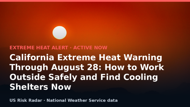 California Extreme Heat Warning Through August 28: How to Work Outside Safely and Find Cooling Shelters Now 6 alert extreme heat warning ca 2026 08 26