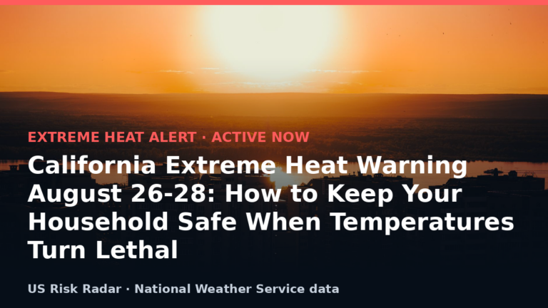 California Extreme Heat Warning August 26-28: How to Keep Your Household Safe When Temperatures Turn Lethal 3 alert extreme heat warning ca 2026 08 27