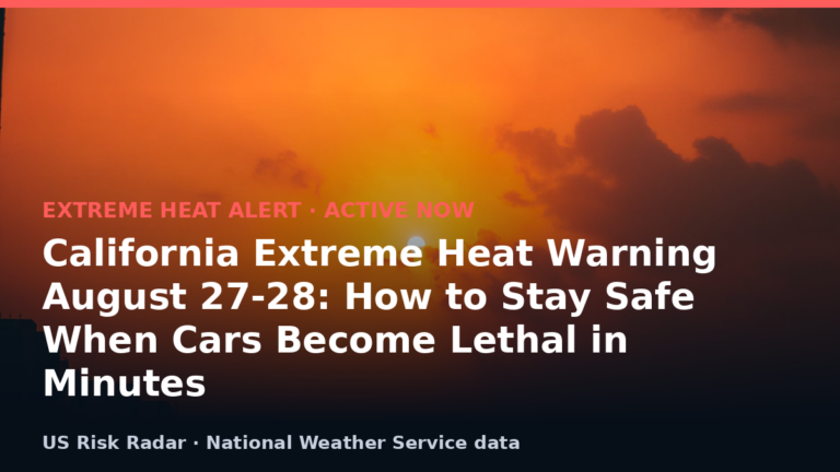 California Extreme Heat Warning August 27-28: How to Stay Safe When Cars Become Lethal in Minutes 9 alert extreme heat warning ca 2026 08 28