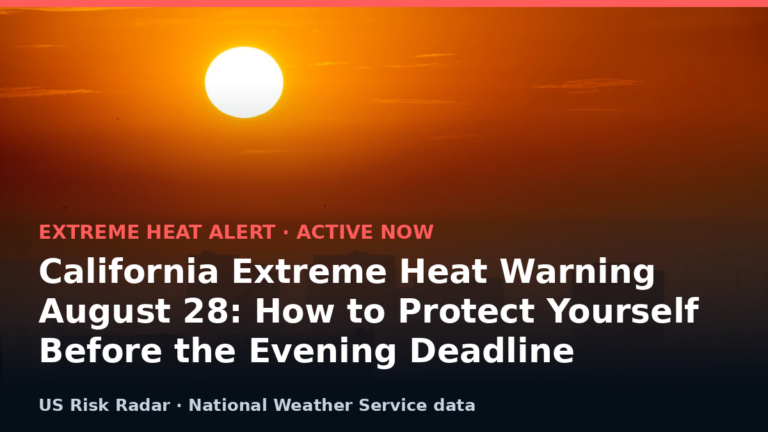 California Extreme Heat Warning August 28: How to Protect Yourself Before the Evening Deadline 7 alert extreme heat warning ca 2026 08 29