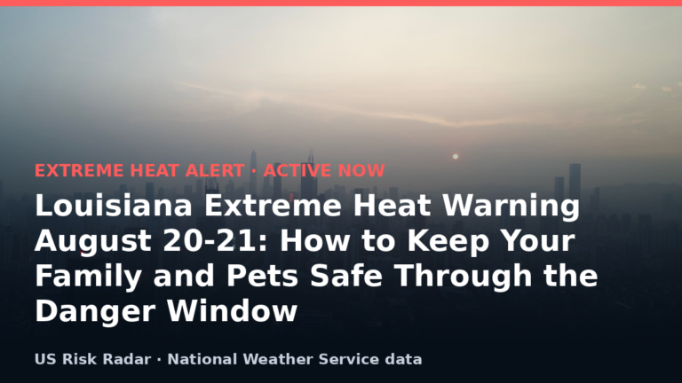 Louisiana Extreme Heat Warning August 20-21: How to Keep Your Family and Pets Safe Through the Danger Window 9 alert extreme heat warning la 2026 08 21
