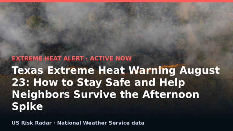 Texas Extreme Heat Warning August 23: How to Stay Safe and Help Neighbors Survive the Afternoon Spike 2 alert extreme heat warning tx 2026 08 24
