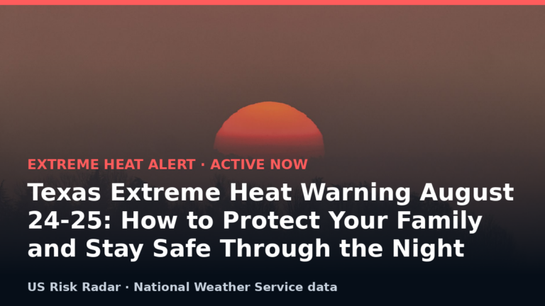 Texas Extreme Heat Warning August 24-25: How to Protect Your Family and Stay Safe Through the Night 7 alert extreme heat warning tx 2026 08 25