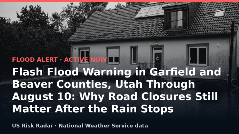 Flash Flood Warning in Garfield and Beaver Counties, Utah Through August 10: Why Road Closures Still Matter After the Rain Stops 10 alert flash flood warning ut 2026 08 11